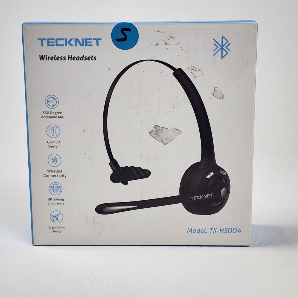 TECKNET Bluetooth Headset Noise Cancelling Wireless Trucker Headphones